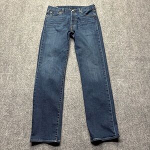 Levis Premium 501 Jeans Mens 33x34 Blue Button Fly Big E Stretch